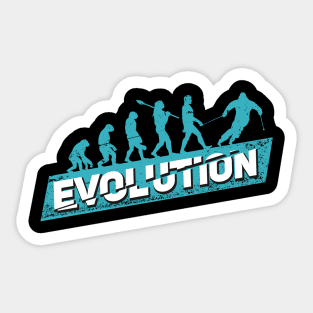 Alpine Skiing Evolution Ski Skier Gift Sticker